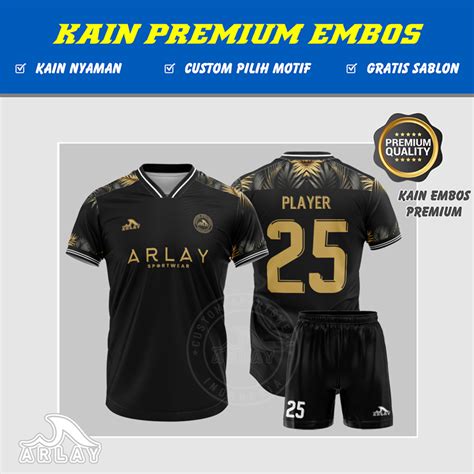 Jual JERSEY FUTSAL ARLAY KEREN PRINTING CUSTOM BAJU BOLA WARNA HITAM