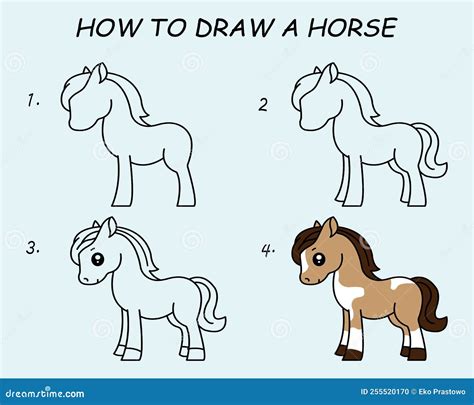 How To Draw A Horse Step By Step With Pictures