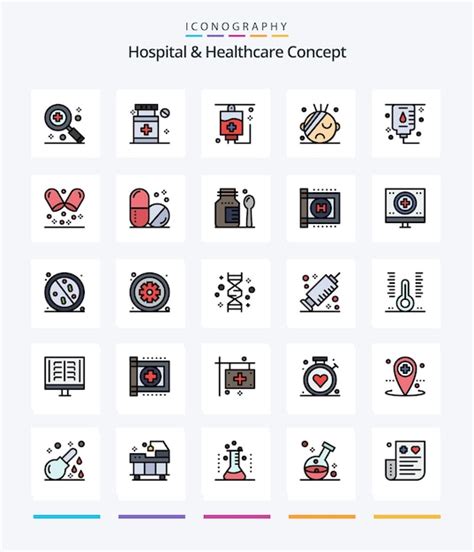 Premium Vector Creative Hospital Healthcare Concept Line Filled