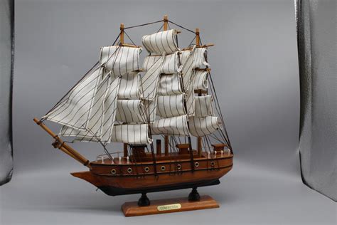 Retro Wooden Model Ship Handcrafted Wooden Ship Model Wooden Sailing