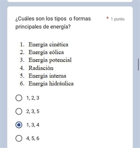 ¿cuáles Son Los Tipos O Formas Principales De Energía Brainly Lat