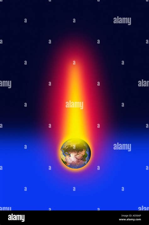 Global Warming Graphic World In Flame Stock Photo Alamy