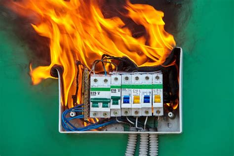 Problem With Electrical Wiring Caused A Fire Stock Image Image Of