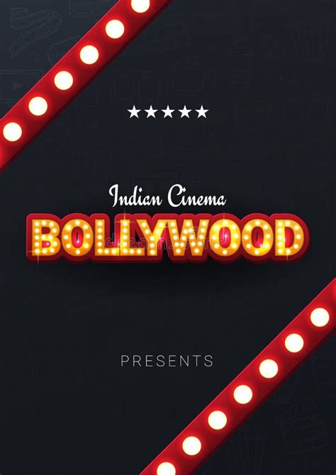 Bollywood Indian Cinema. Movie Banner or Poster in Retro Style with ...