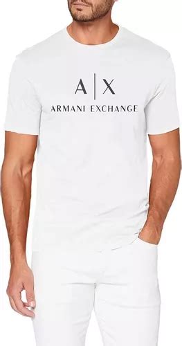 Playera Armani Exchange Original Negro Logo Ax Blanco Slim Env O Gratis