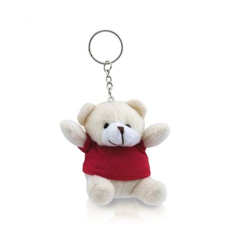 Custom Printed Teddy Bear Key Ring Blue Green Orange Red Yellow Gift