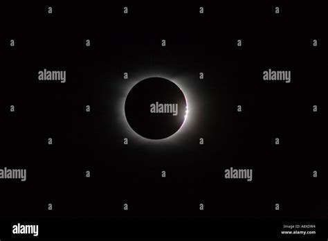 Total Solar Eclipse Showing Baileys Beads On March 29 2006 Stock
