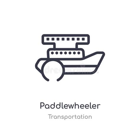 Icono Del Esquema Del Paddlewheeler L Nea Aislada Ejemplo Del Vector De