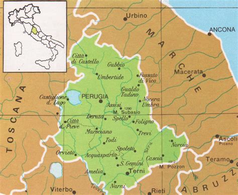 Cartine Geografiche Dell Umbria Italia