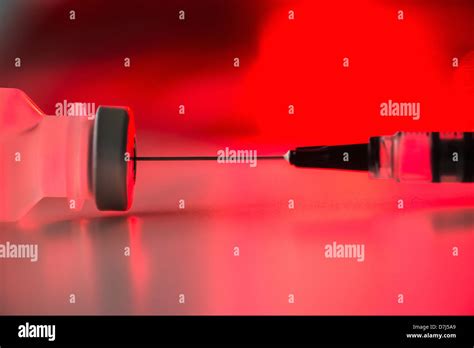 close   syringe  medication studio shot stock photo alamy