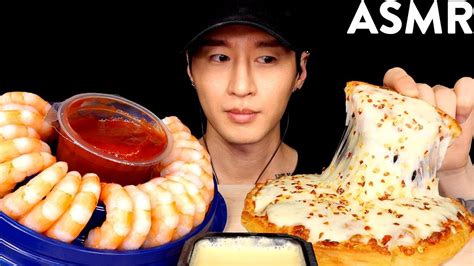 Asmr Shrimp Cocktails Extra Cheesy Pizza Mukbang No Talking Eating