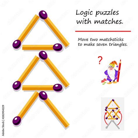 Logical Puzzle Game With Matches Need To Move Two Matchsticks To Make