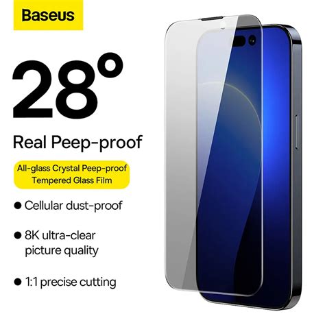 Baseus Crystal Peep Proof Tempered Glass Film For Iphone Plus