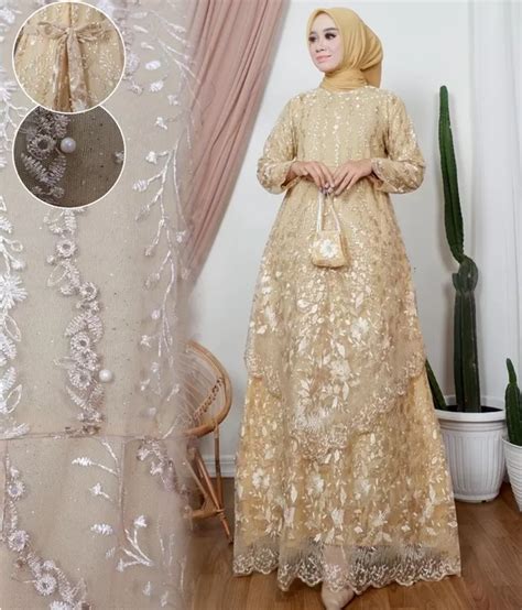 7 Model Baju Gamis Brokat Kombinasi Modern Terbaru Urban Bandung