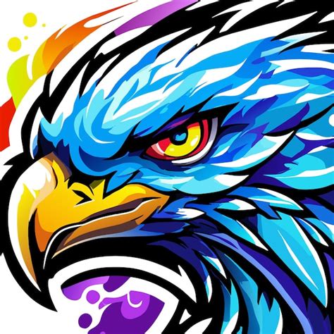 Premium Vector Colorful Eagle Mascot Esport Hand Drawn Flat Stylish