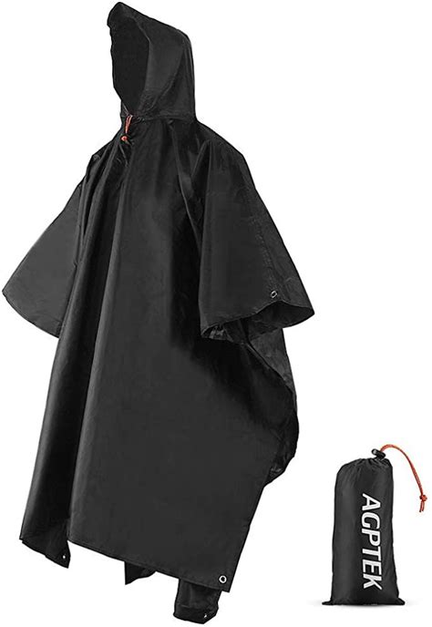 AGPTEK Poncho Pluie Imperméable avec Capuche Cape de Pluie EVA