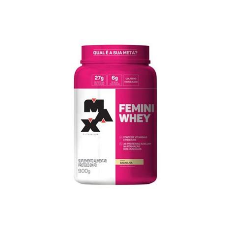 Femini Whey Pote 900g MAX TITANIUM Whey Protein Magazine Luiza