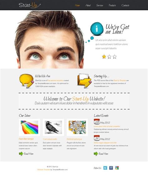 Free Website Template With JQuery Slider For Powerful Business Startup