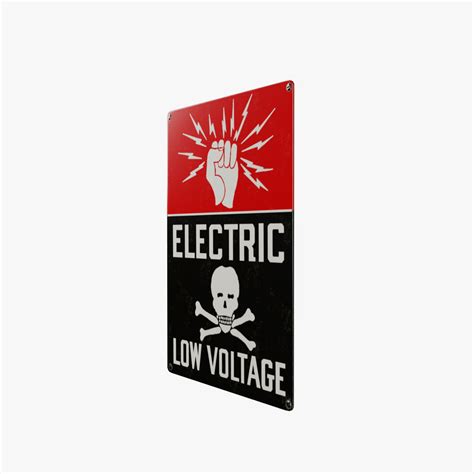 Vintage Electric Danger Sign 3d Model Cgtrader