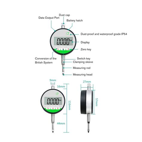 IP54 Oil Proof Digital Micrometer 0 001mm Electronic Micrometer Metric