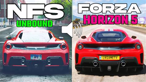 Need For Speed Unbound Vs Forza Horizon Direct Engine Sound