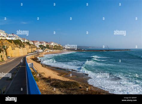 Ericeira, Portugal. 30 of August 2018. View of Ericeira village North ...