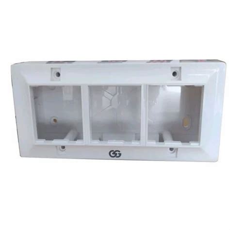 GG Electric Glass Finish 6M White Modular Surface Gang Box At Rs 149