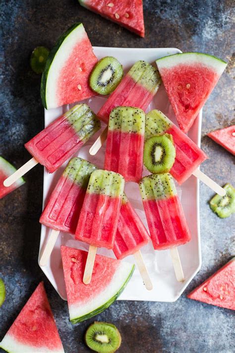 Kiwi Watermelon Fruit Popsicles | Food with Feeling