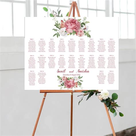 Floral Wedding Seating Chart