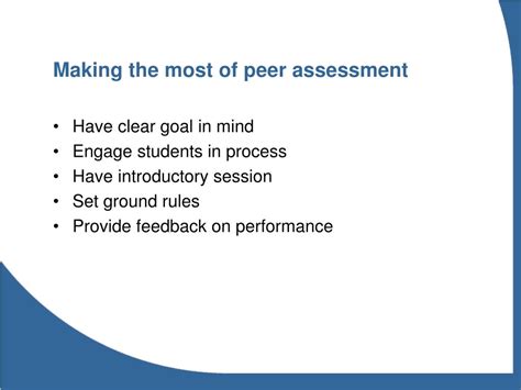 Ppt Making The Most Of Peer Assessment Powerpoint Presentation Free Download Id 462373