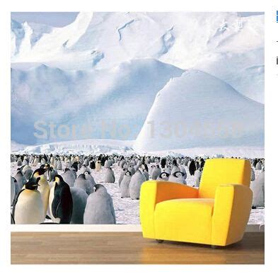 Free Shipping Custom Wallpaper Modern Large Scale D Arctic Penguin