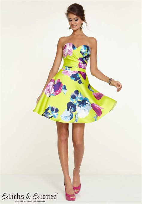 Printed Larissa Satin Party Dress Morilee