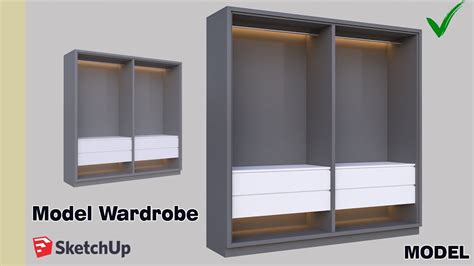 Sketchup Tutorial Model Wardrobe Sketchup Youtube