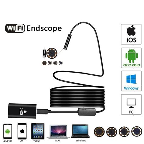 Câmera endoscópica hd 720p android wi fi boroscópio para iphone