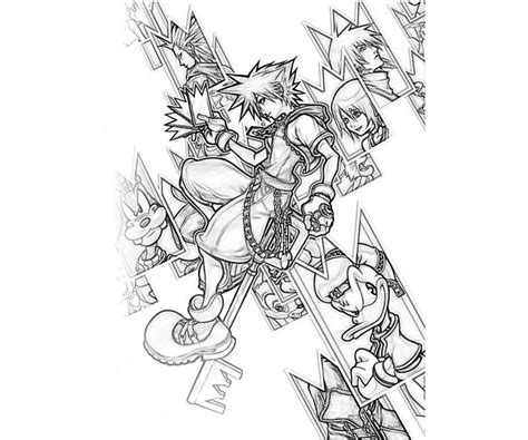 Kingdom Hearts Stained Glass Coloring Pages Coloring Pages