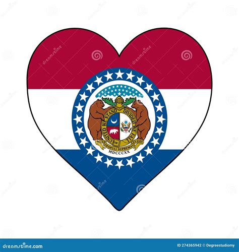 Missouri Heart Shape Flag Love Missouri Visit Missouri Northern