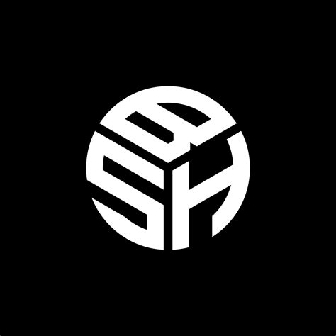 Bsh Letter Logo Design On Black Background Bsh Creative Initials