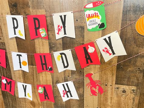 Crawfish Boil Happy Birthday Banner Creole Happy Birthday Etsy