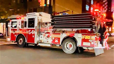 Fdny Engine Responding From Quarters On Th Avenue In Midtown Area