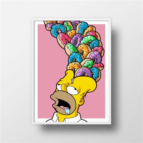 Homer Unzipped Simpsons Poster Pop Art Print Cartoon Art Etsy