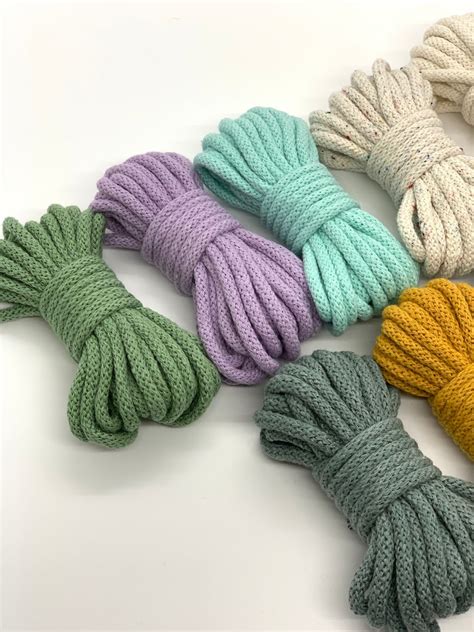 Mm Braided Cotton Cord Samples Bobbiny Macrame Cord Etsy