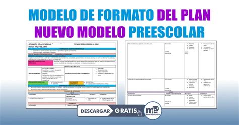 Modelo De Formato Del Plan Nuevo Modelo Preescolar