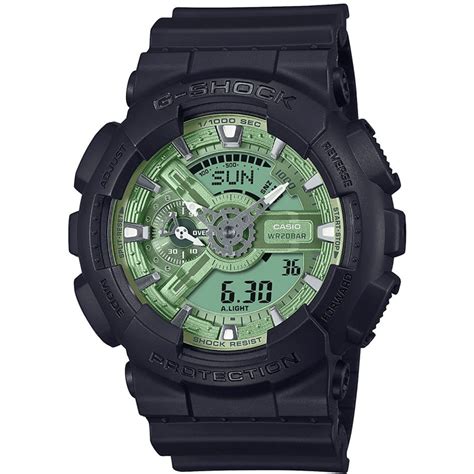 Casio G Shock Gents Green Dial 55mm 110 Series Watch Ga 110cd 1a3er Francis And Gaye