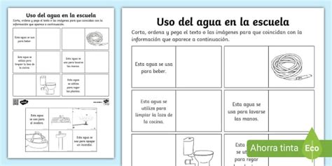 Guía de trabajo: Uso del agua en la Escuela (teacher made)