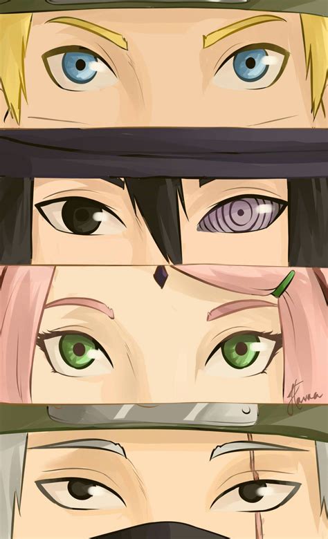 Team 7 Eyes Anime Naruto Kakashi Sakura E Sasuke