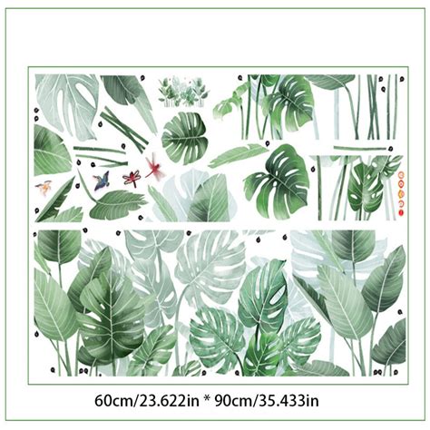 Tropical Leaves Artistic Fresh Wall Stickers - 3D Wall Stickers