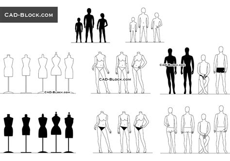 CAD Blocks Of Fashion Mannequins AutoCAD Drawings For 48 OFF