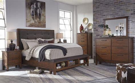 Ralene Dark Brown Upholstered Storage Bedroom Set B594 57 54 96 Ashley