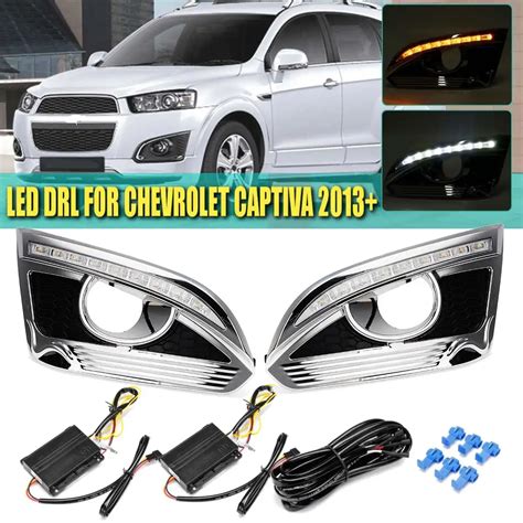 Pair Led Drl Daytime Running Lights Lamp For Chevrolet Captiva 2011