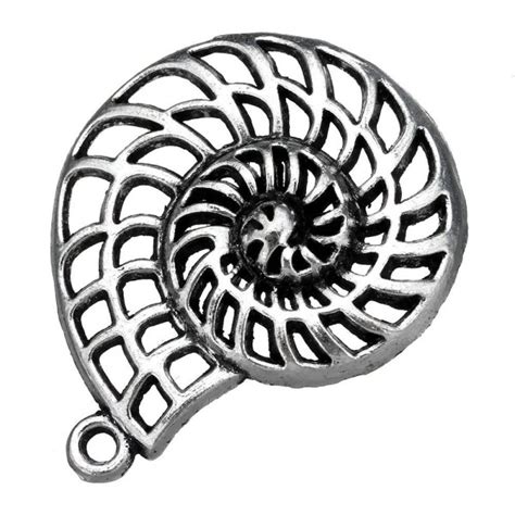 Pcs Couleur Argent Antique Marine Coquillage Escargot Ronde Spirale